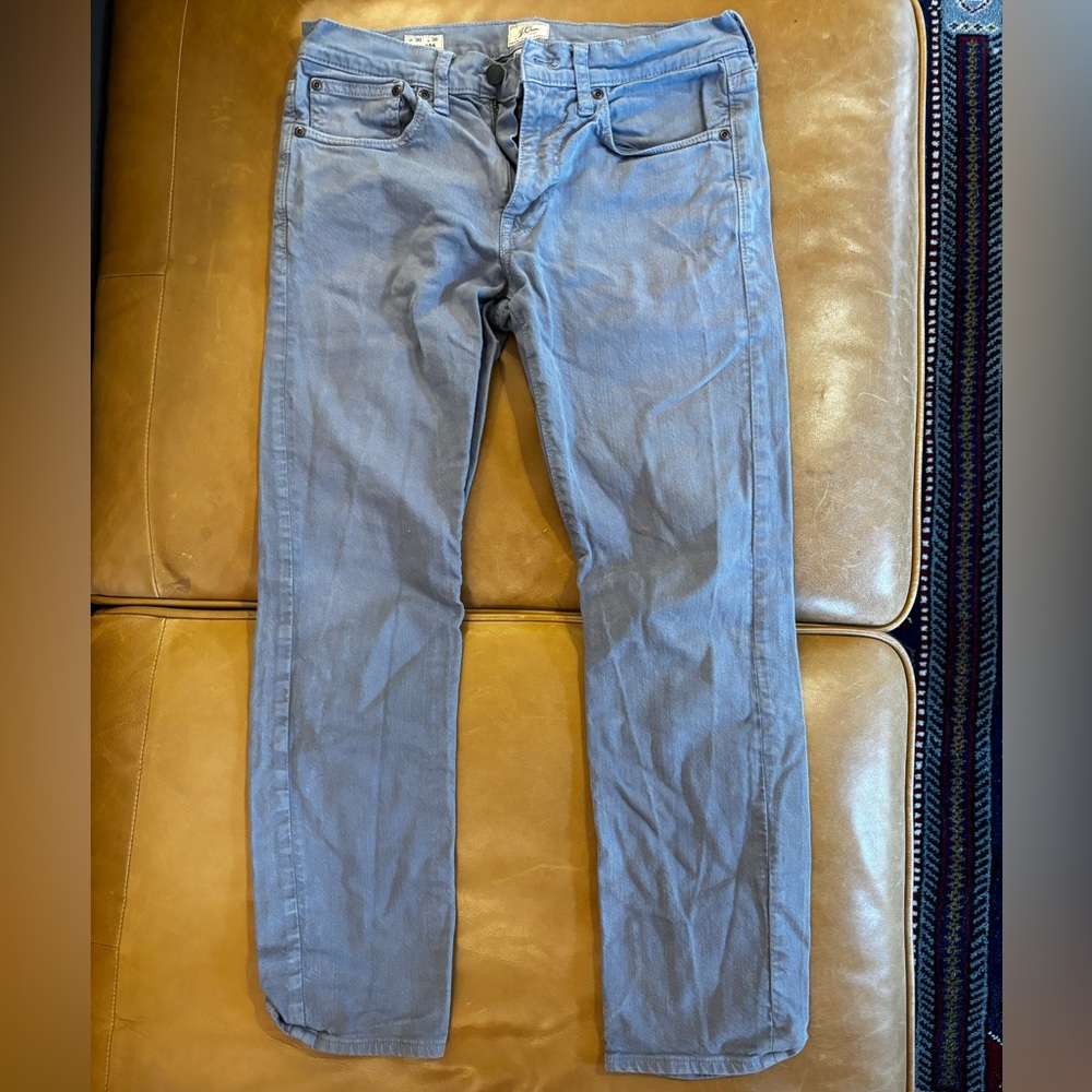 J. Crew Men's Slim Straight Jeans in Light Gray 484 style